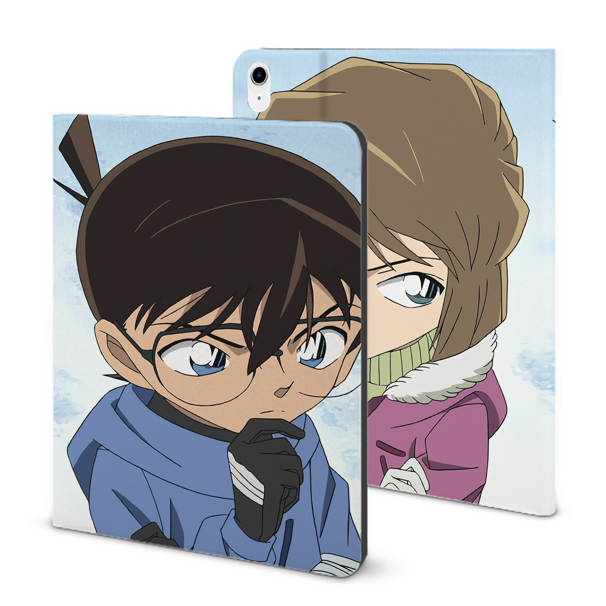 （画像用） 名探偵コナン Detective Conan IPad ケース ブック型 PUレザー TPU 耐衝撃 軽量 薄型 ペン収納なし 全面保護 IPad 各モデル対応